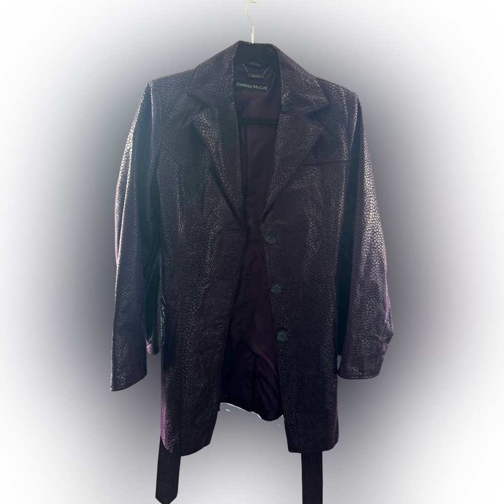 Real leather jacket. Deep purple.